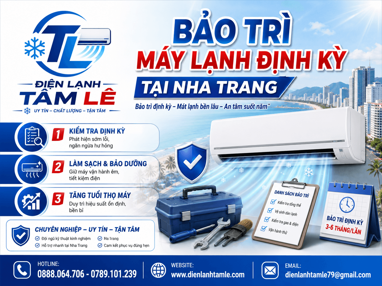 Bảo Trì Máy Lạnh Định Kỳ Tại Nha Trang – Tiết Kiệm 40% Điện Năng